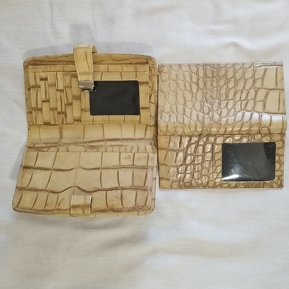 BOSCA BIEGE LEATHER WALLET BI-FOLD CLUTCH ITALY - Picture 4 of 10